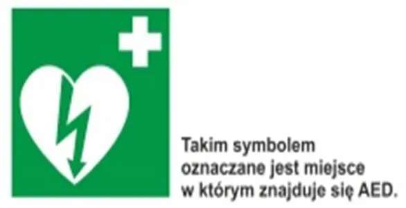 Oznakowanie miejsca, w którym znajduje się AED